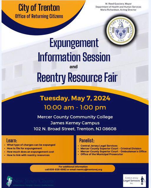 Expungement Information Session and Re-entry Resource Fair.