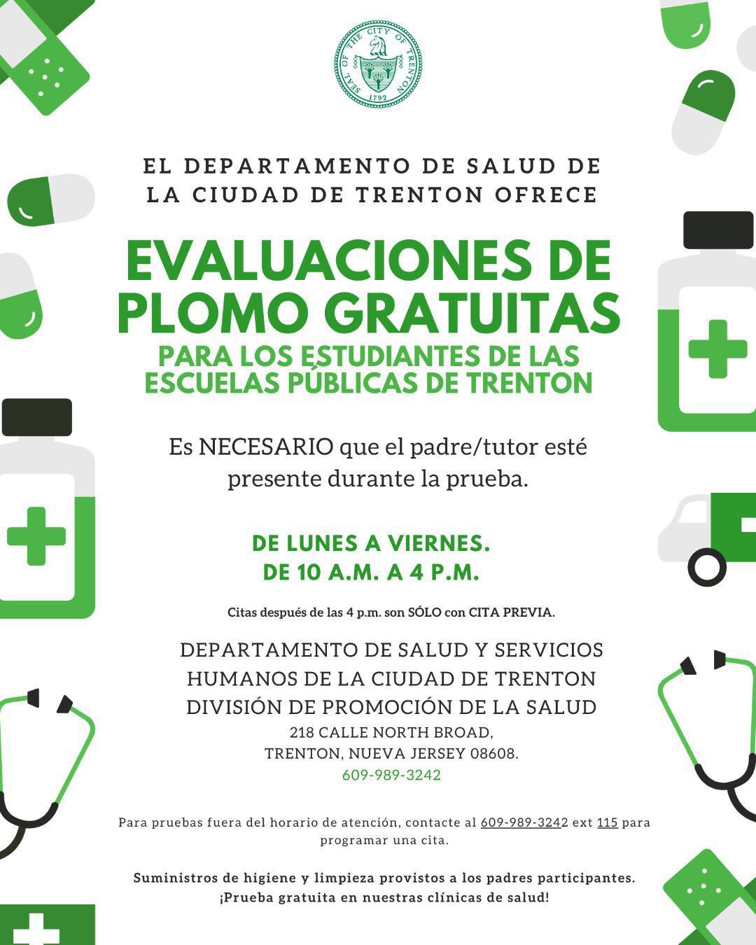 Free lead testing at 218 North Broad Street for Trenton Public School Free lead testing at 218 North Broad Street for Trenton Public School
