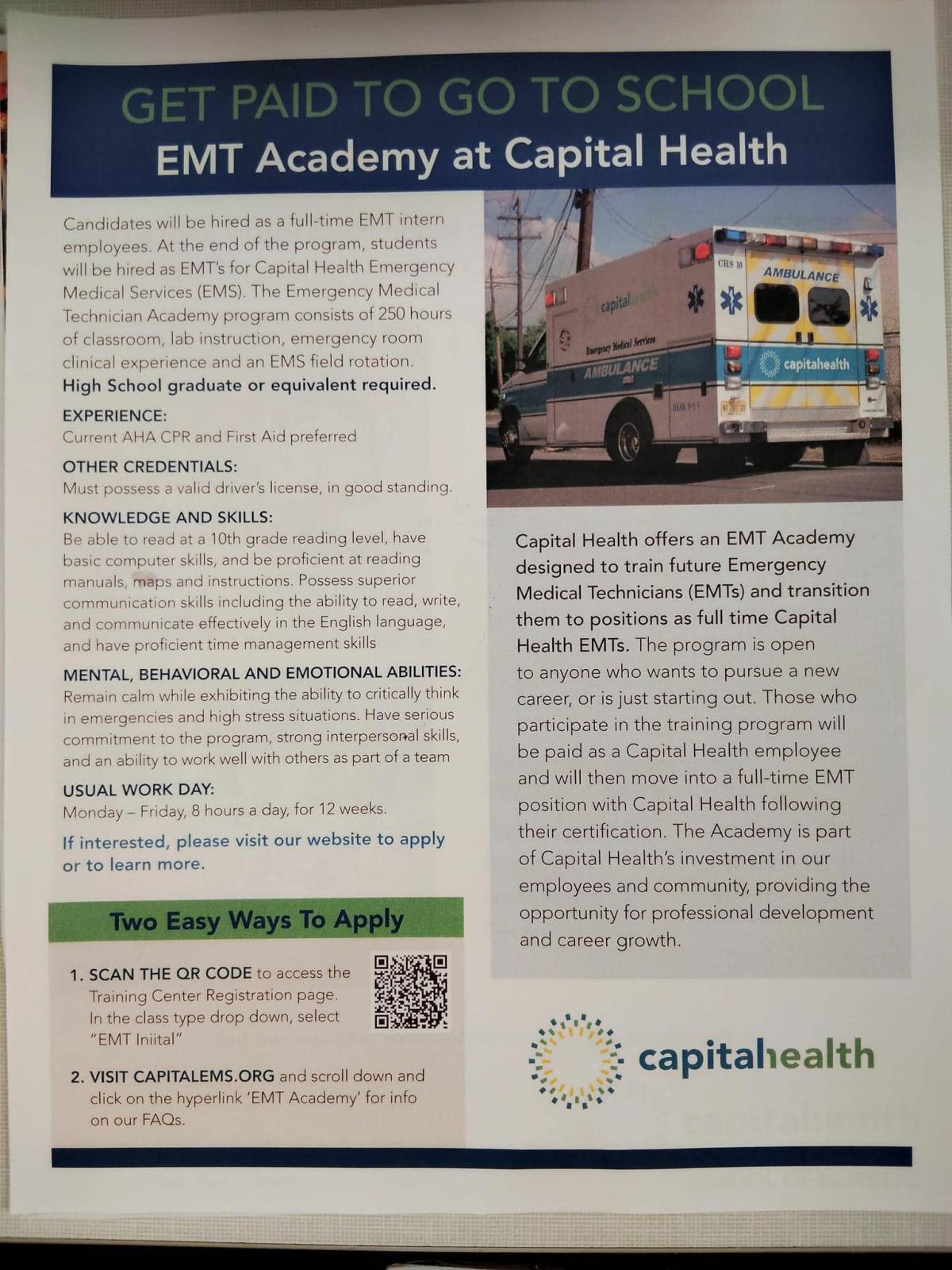 EMT Academy at Capital Health