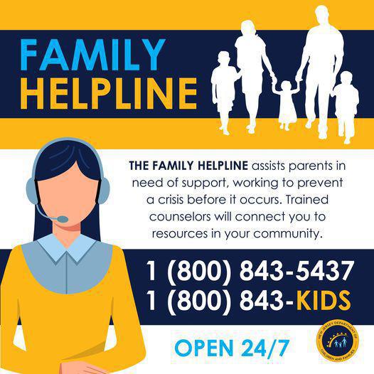 Feeling stressed and overwhelmed? call the Family Helpline.