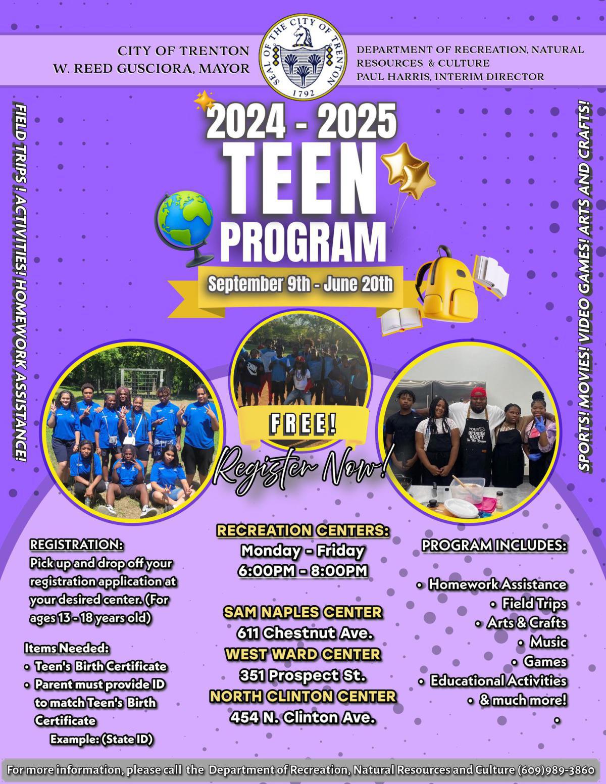 City of Trenton's Afterschool and Teen/Open Gym Programs