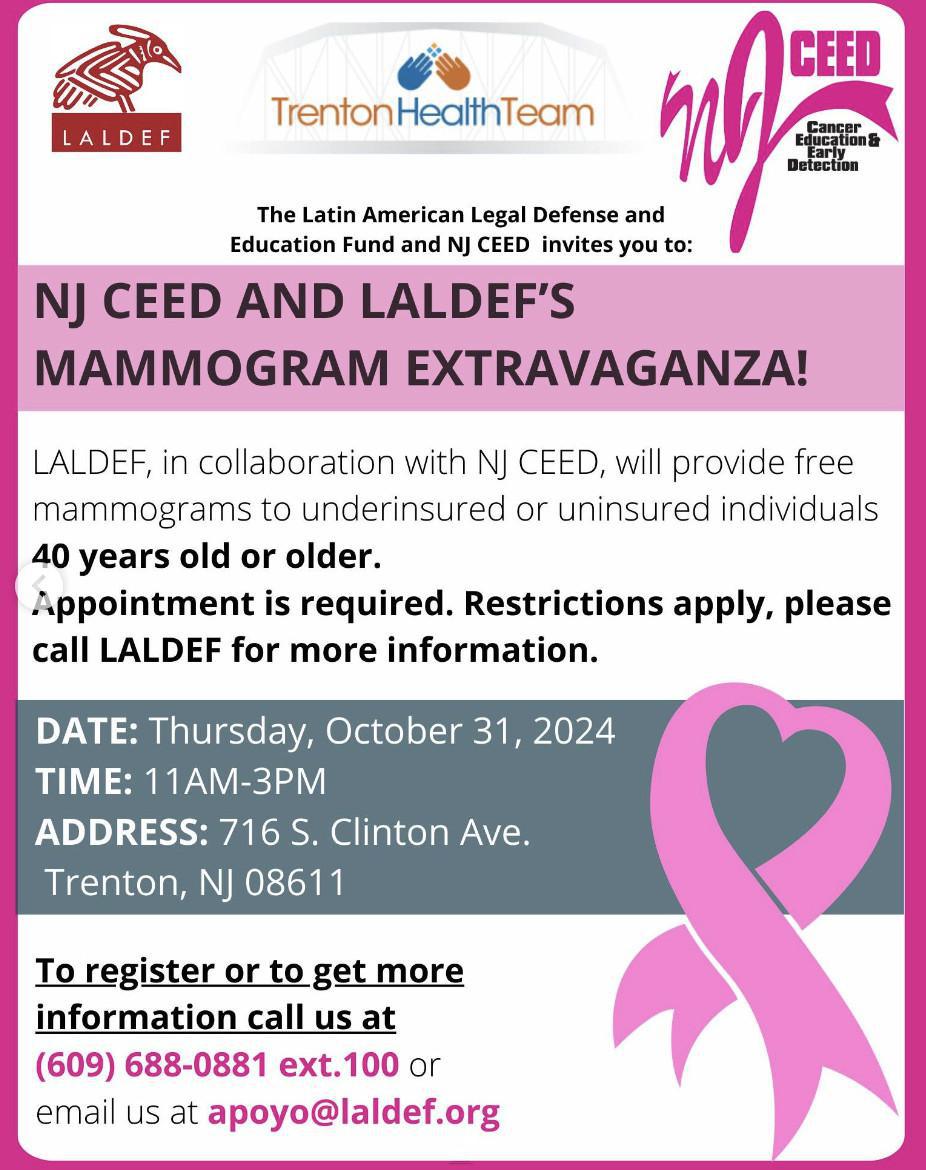 Mammogram Extravanganza w/NJ CEED and LALDEF