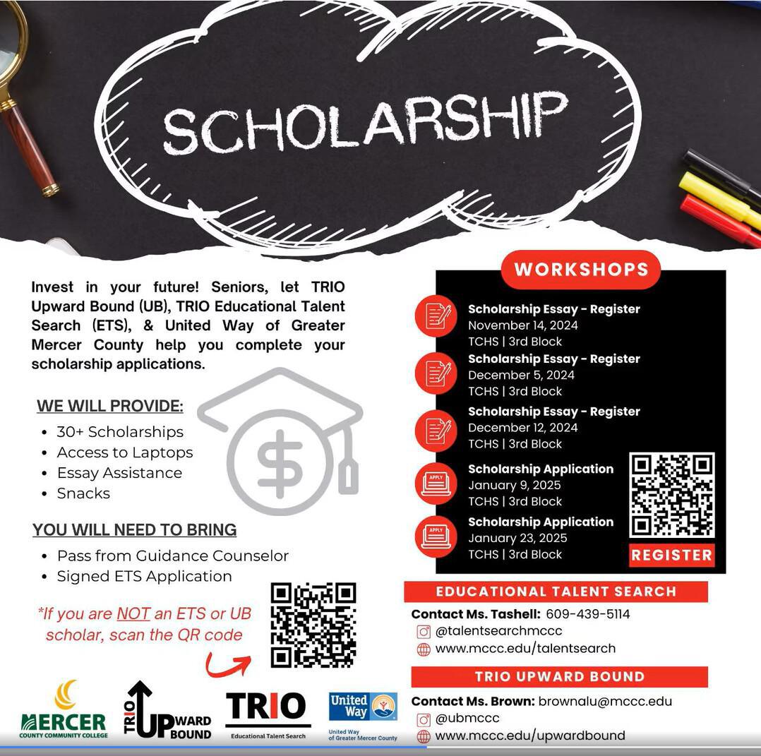 SCHOLARSHIP ESSAYS @TCHS (Registration Required - Call us )