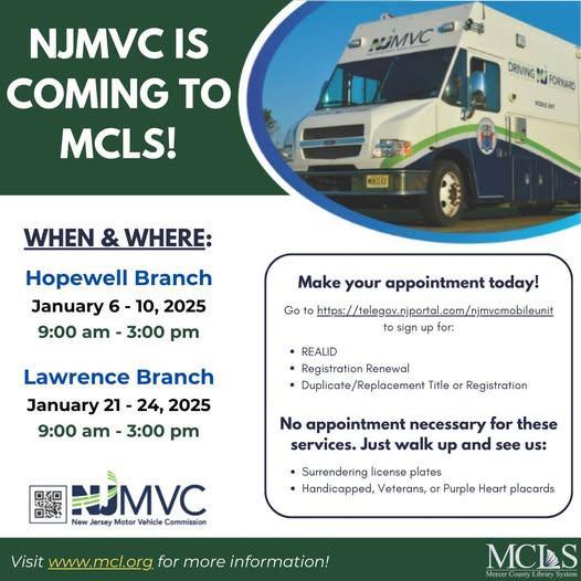 NJMVC is comng to MCLS!