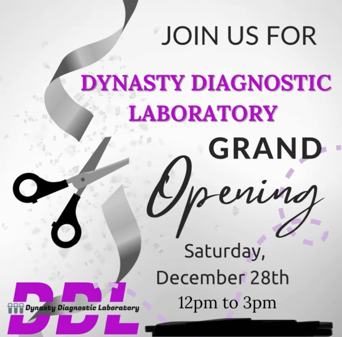 Dynasty Diagnostic Laboratory. The First Female/Black owned diagnostic laboratory in Trenton Nj