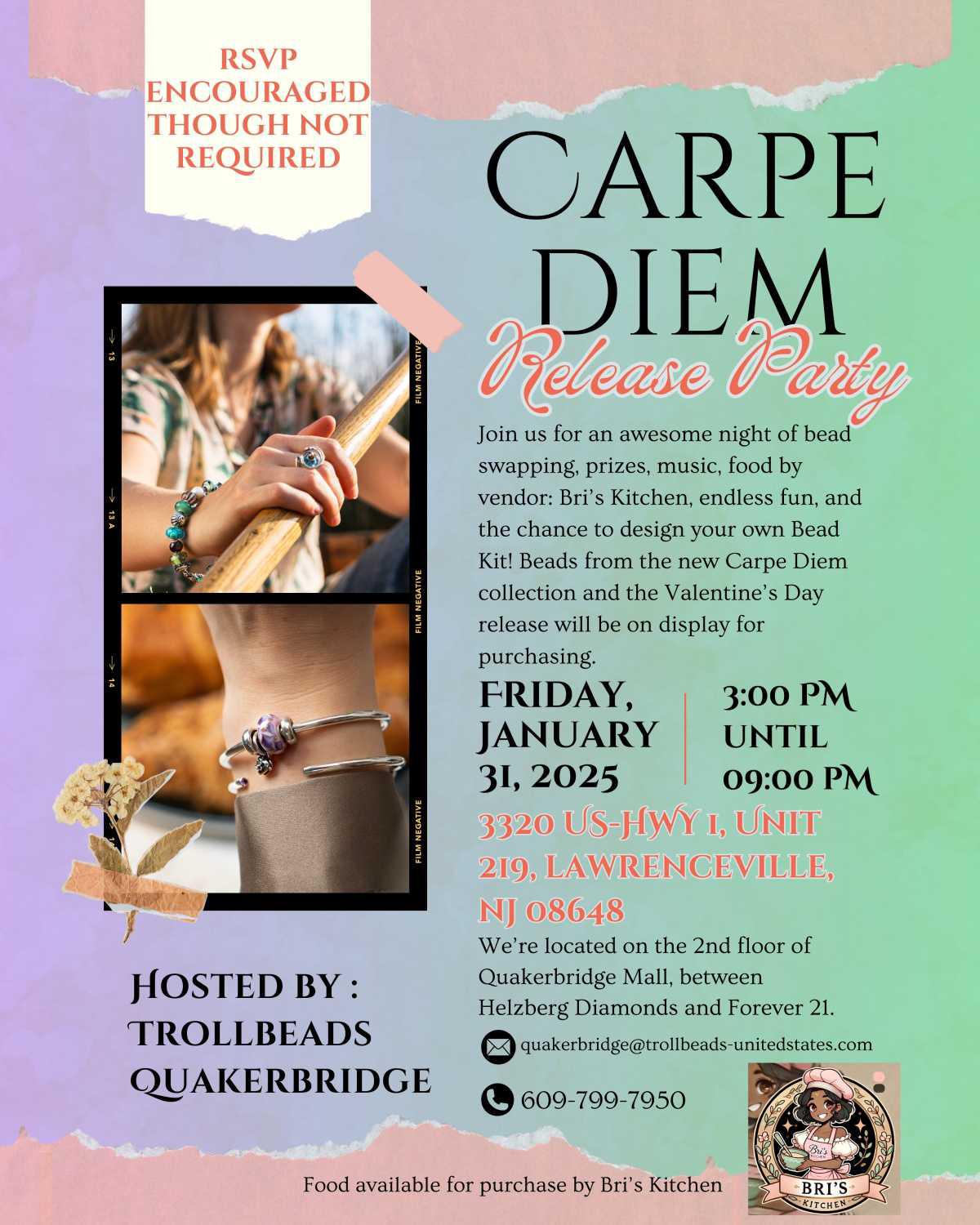 CARPE DIEM Release party / Bri's Kitchen - Hosted by Trollsbeads Quaker Bridge Mall