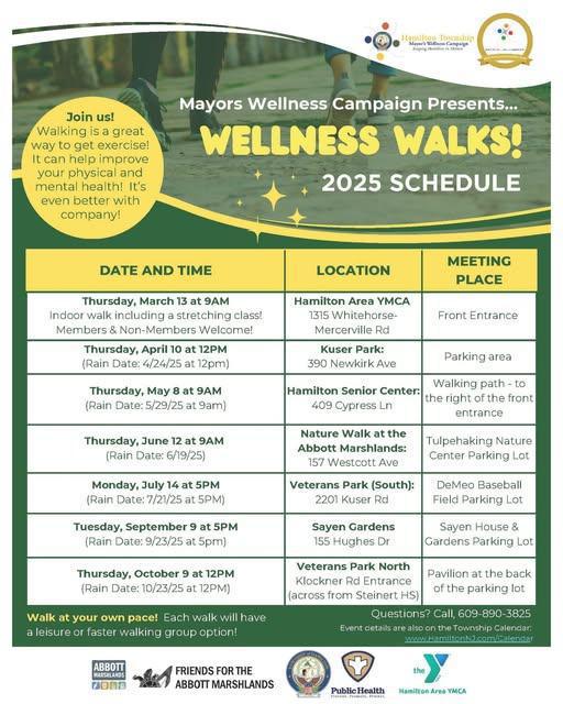 Mayors Wellness Campaign Presents...WELLNESS WALKS! 2025 SCHEDULE Mayors Wellness Campaign Presents...WELLNESS WALKS! 2025 SCHEDULE