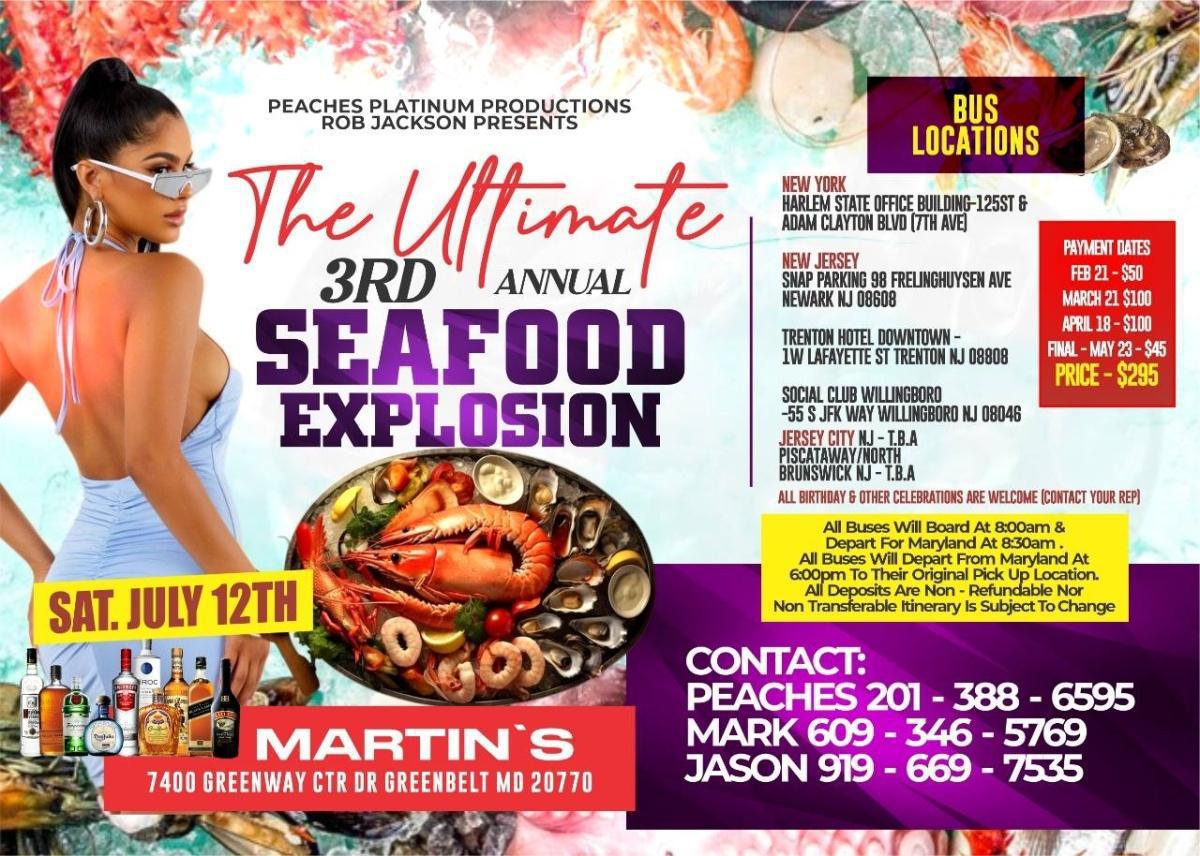3rd Annual SEAFOOD EXPLOSION ( Bus Ride leaving Trenton )
