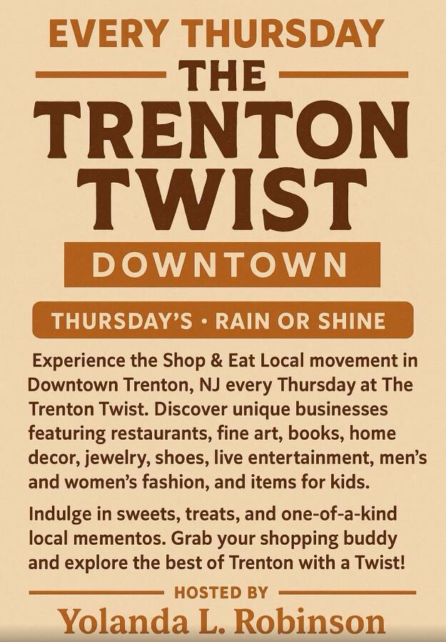 Thursday Trenton Twist — your weekly invitation to eat, shop, and explore local in Downtown Trenton, New Jersey!