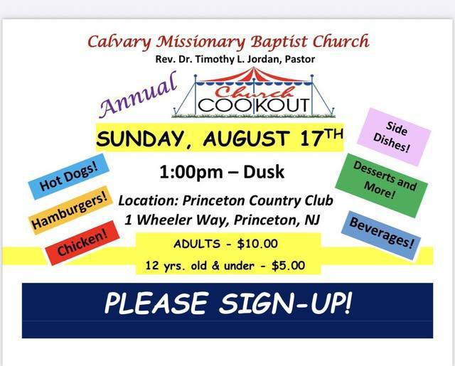 Annual Church Cookout! at Calvary Missionary Baptist Church