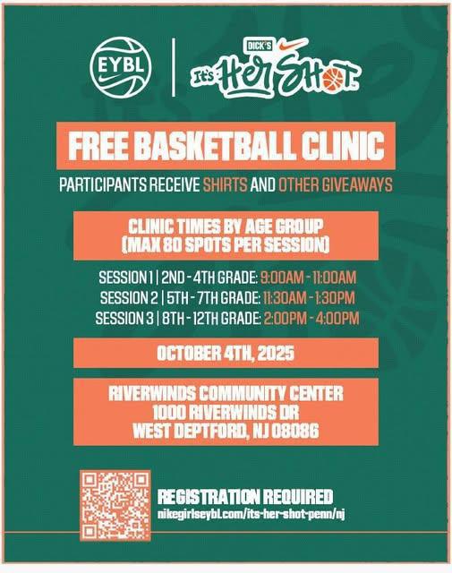 FREE basketball clinic - All young ladies welcome! Presented by Dicks Sporting Goods, and Nike Girls EYBL