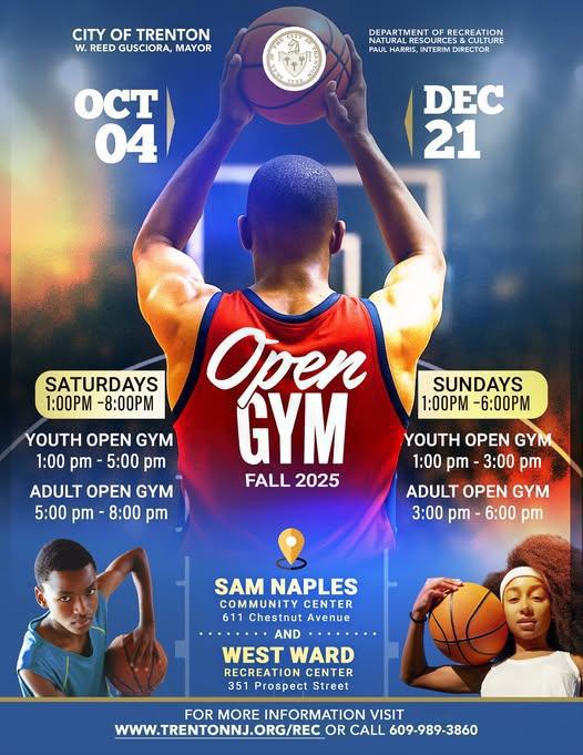 2025 Fall Open Gym at West Ward Recreation Center (351 Prospect St.) and Sam Naples Community Center (611 Chestnut Ave). 2025 Fall Open Gym at West Ward Recreation Center (351 Prospect St.) and Sam Naples Community Center (611 Chestnut Ave).