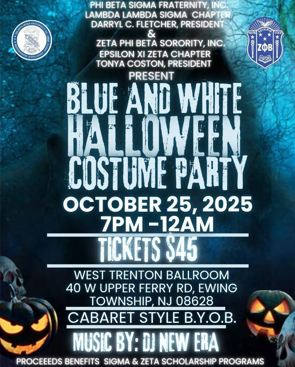 Blue & White Halloween Costume Party