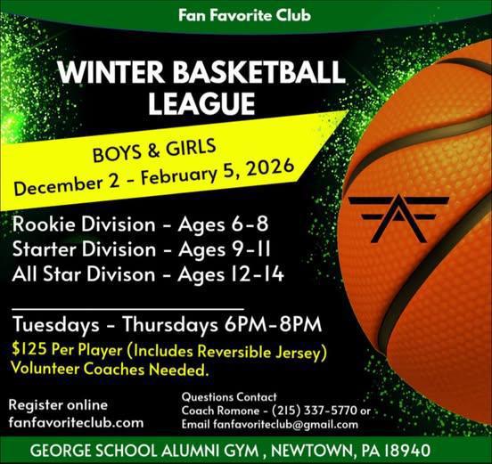Winter Youth League Info 🏀 Ages 6-14 on Tuesdays & Thursdays. Winter Youth League Info 🏀 Ages 6-14 on Tuesdays & Thursdays.