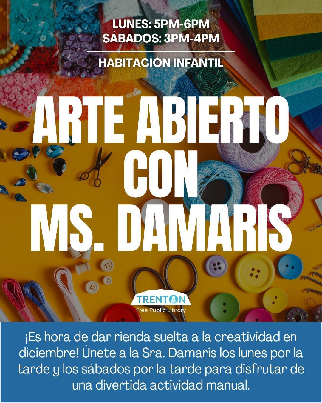 OPEN ART @TrentonPublicLibrary - 3-4pm Saturdays