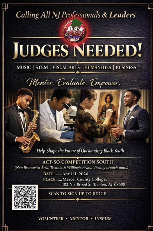 JUDGES NEEDED! - April 11, 2026 @ Mercer County College in Trenton NJ