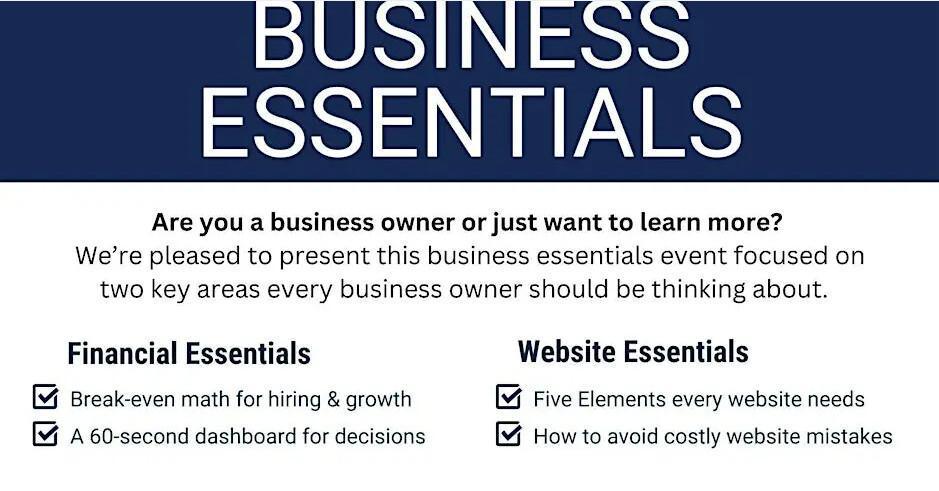 Business Essentials: Finances and Web Presence - By Novella Center for Entrepreneurship