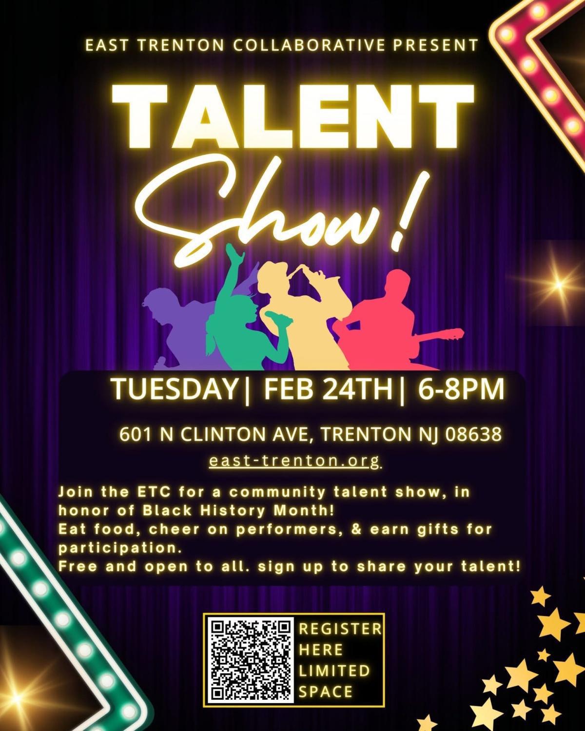 Celebrate Black History Month with the East Trenton's Community Talent Show!