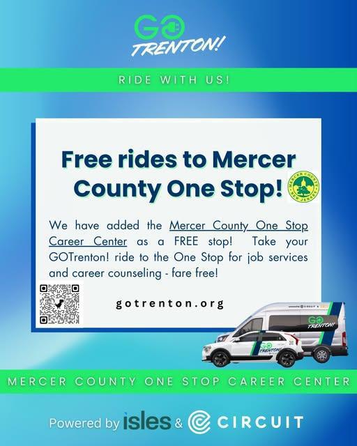 Isles GOTrenton has added the Mercer County One Stop Career Center as a FREE stop!