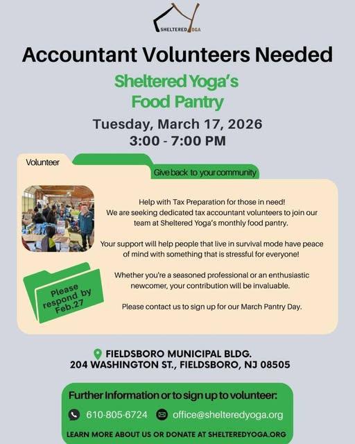 Accountant volunteers are needed! - Sheltered Yoga's Food Pantry