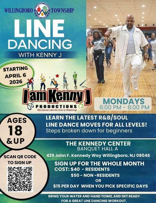 Join Line Dancing with Kenny J starting April 6, 2026 at the Kennedy Center! - Willingboro Township , NJ