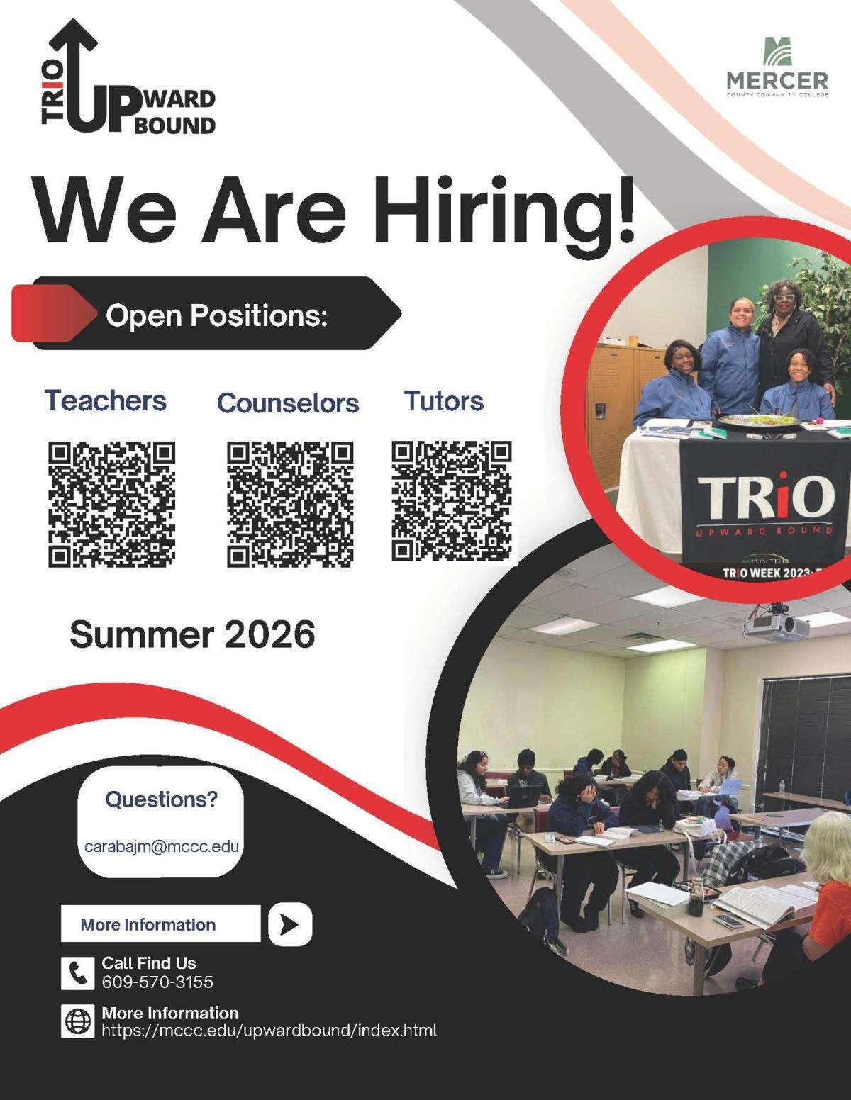 Upward Bound Summer Program at Mercer County Community College!