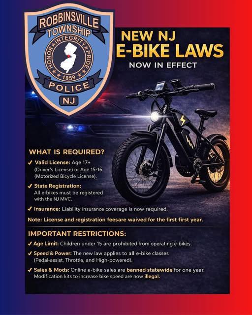E-bikes are no longer treated as bicycles beginning July 19, 2026 under new law - NO riders under the age of 15!