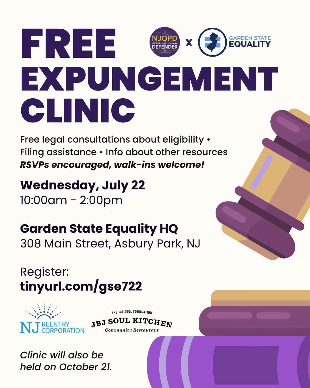 NJRC in Partner with NJPOD Presents Free Expungement Clinic