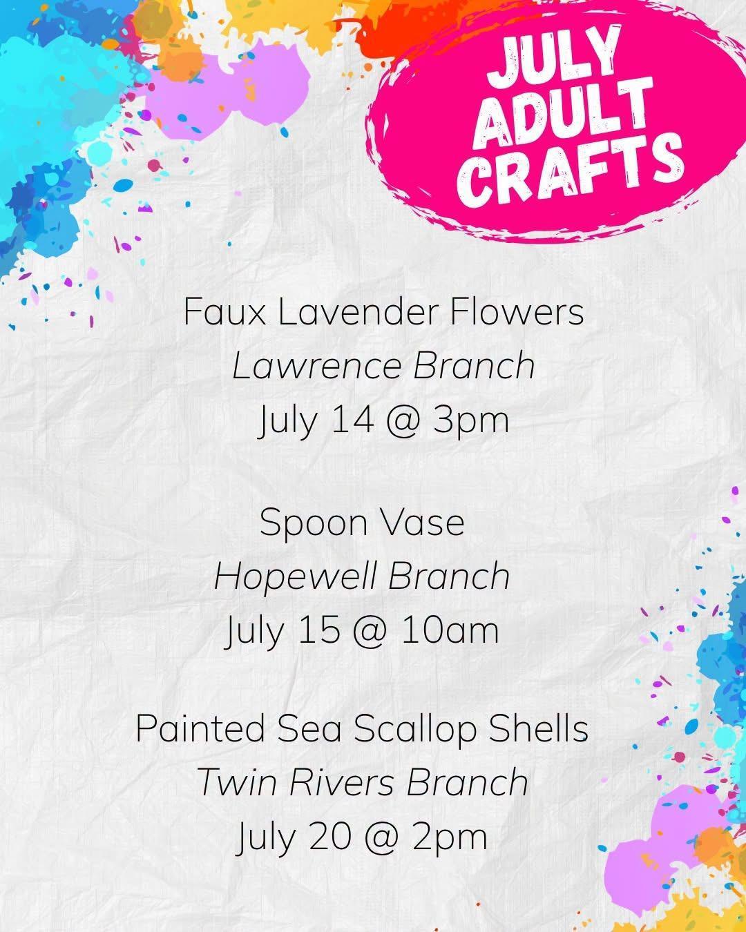 JULY ADULT CRAFTS JULY ADULT CRAFTS