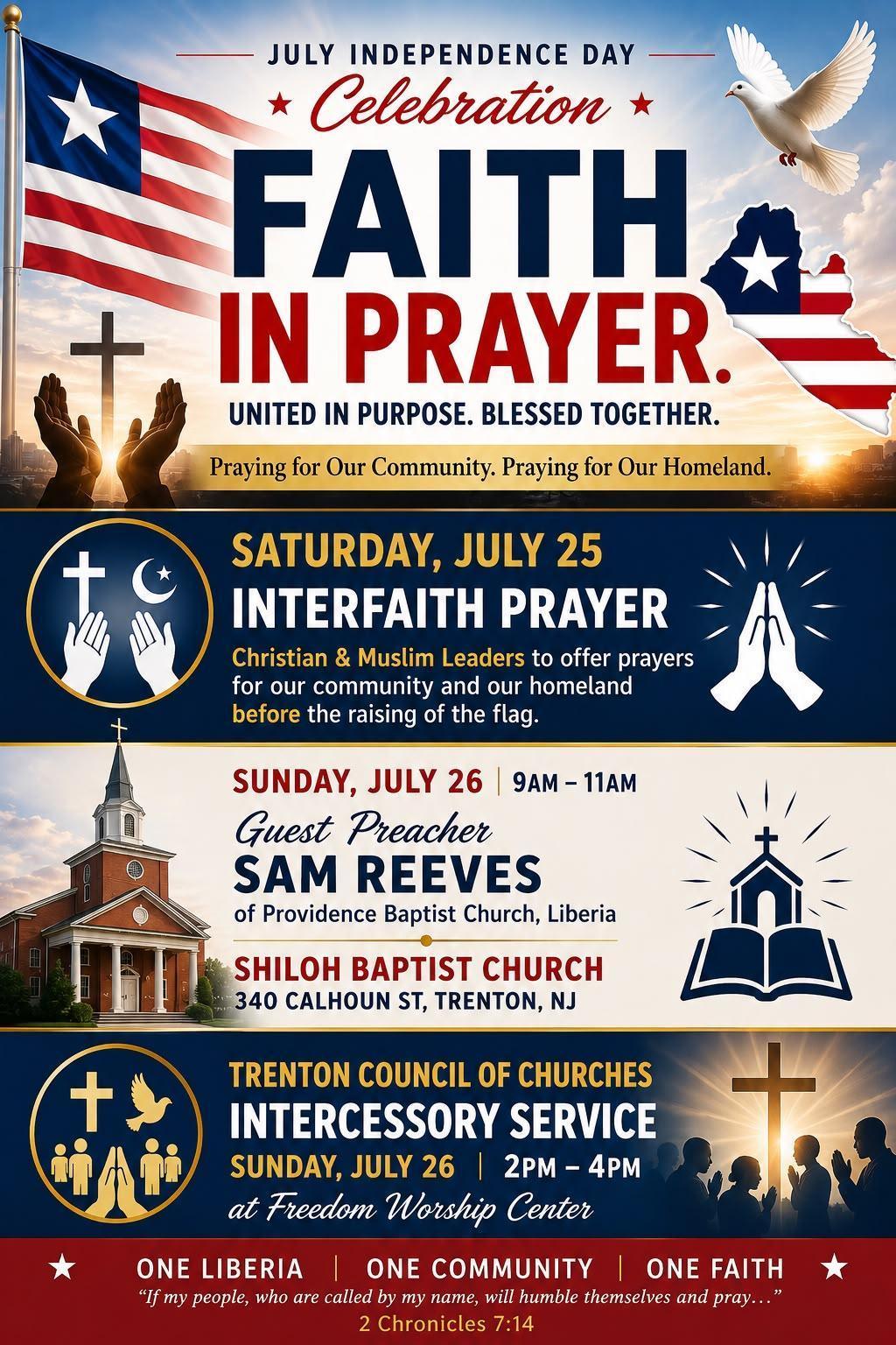 INTERFAITH PRAYER * Faith In Prayer - Liberian Independence Day 2026 