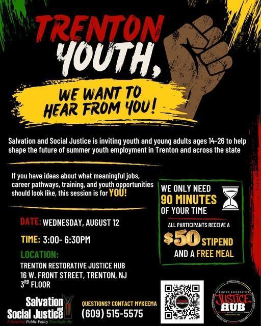 Trenton Restorative Justice Hub: CALLING TRENTON YOUTH AGES 14-26!