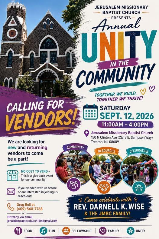 Calling for Vendors!! Annual Unity in the Community