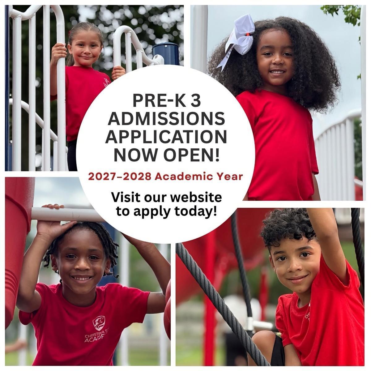 Christina Seix Academy PRE-K3 Admission NOW OPEN! Christina Seix Academy PRE-K3 Admission NOW OPEN!