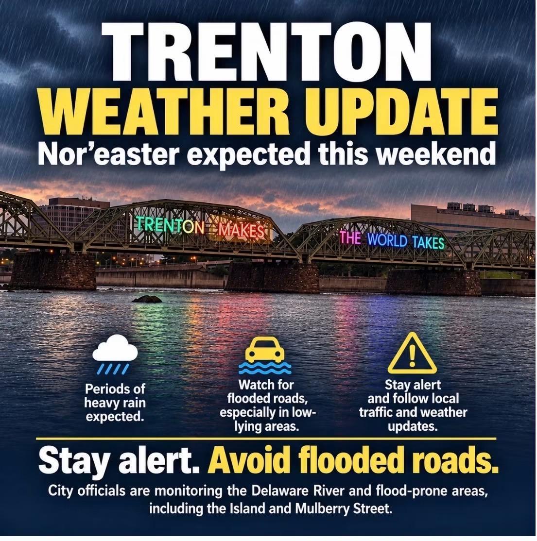 STAY ALERT AVOID FLOODED ROADS