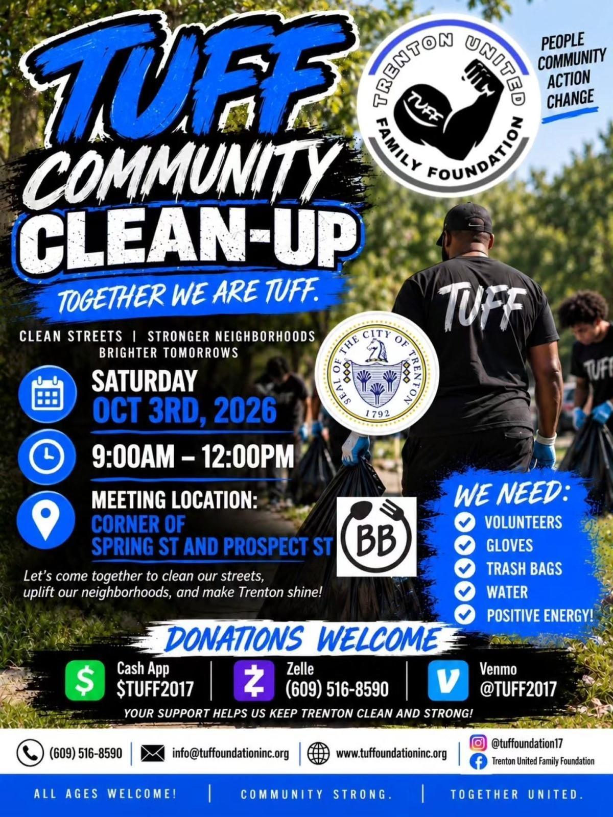 WEATHER UPDATE: TUFF COMMUNITY CLEAN-UP RESCHEDULED