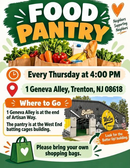 Food Pantry (Every Thursday@4pm) 1 Geneva Ally - Trenton NJ