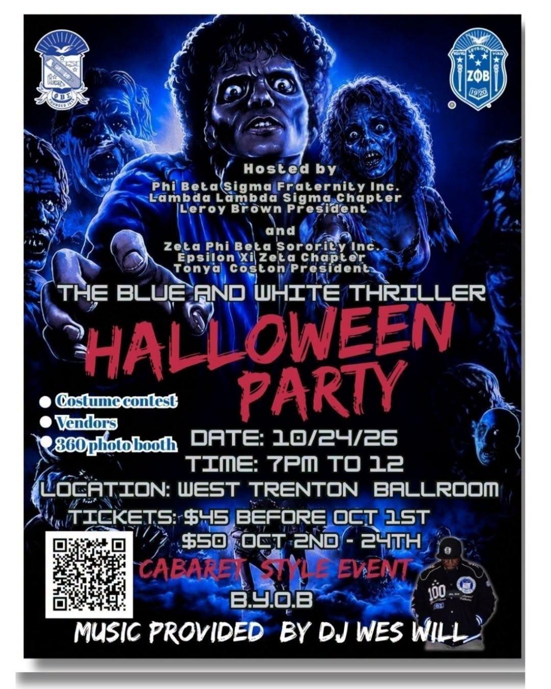 Halloween ( Custom) Party! - THE BLUE & WHITE THRILLER
