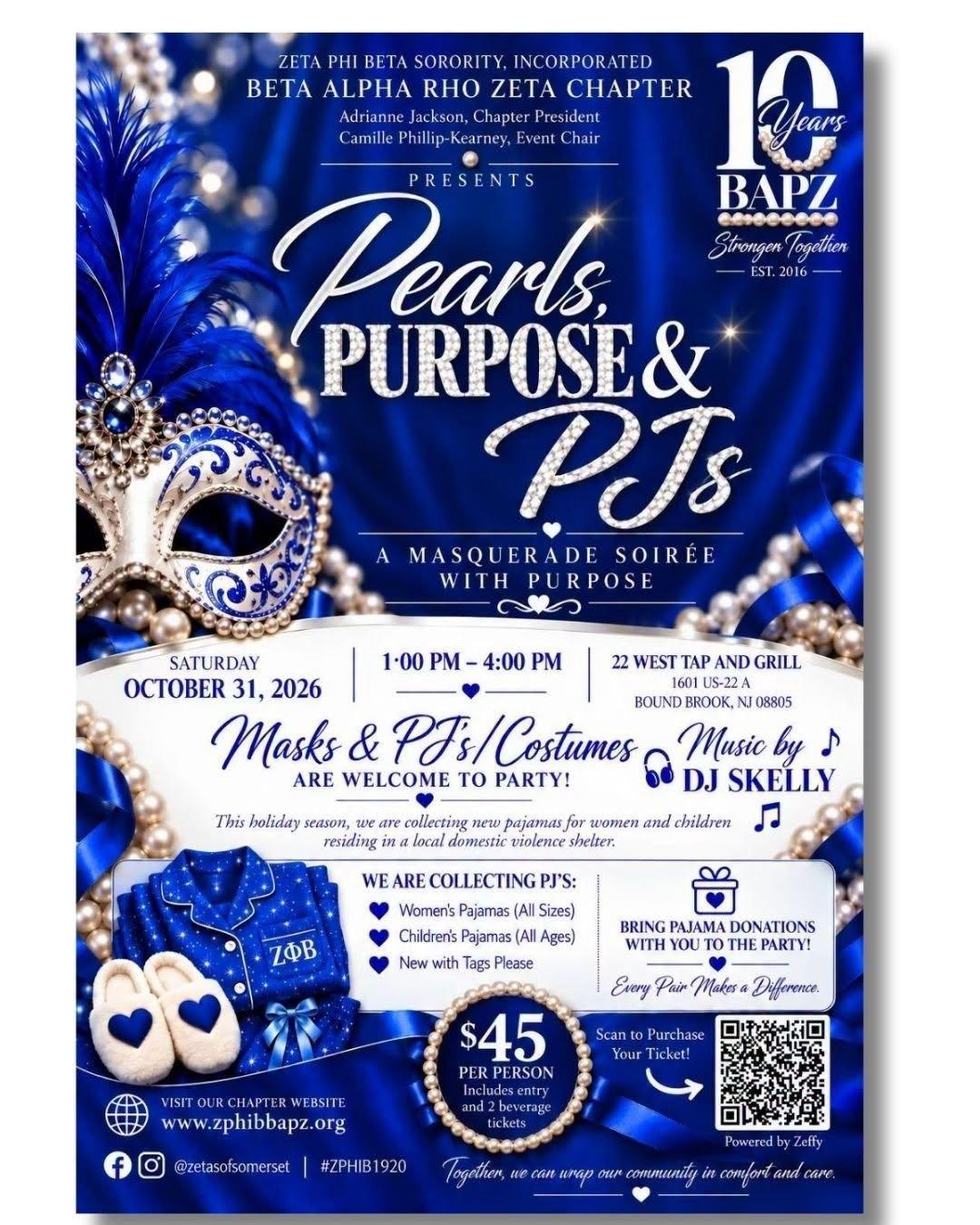 BAPZ Pearls, Purpose & PJ Collection Masquerade Event 2026