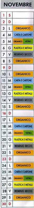 Calendario Raccolta Differenziata