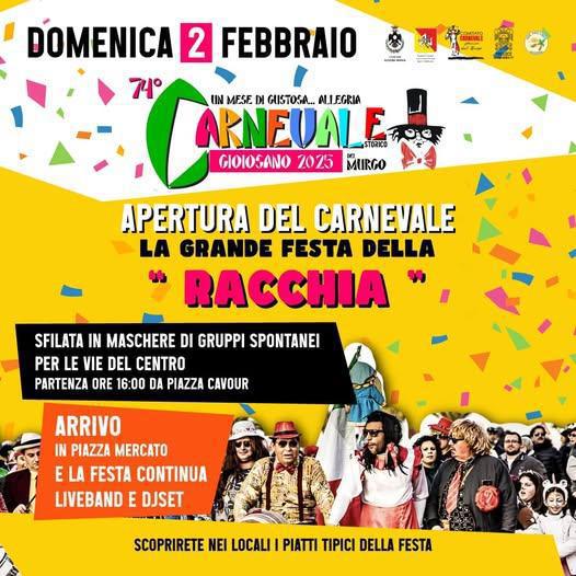 La Grande Festa della "Racchia" - 74ª edizione del Carnevale Storico del Murgo (inizio ore 16:00)