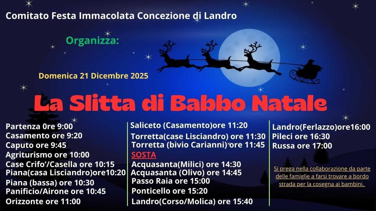 La Slitta di Babbo Natale (dalle ore 9.00) La Slitta di Babbo Natale (dalle ore 9.00)