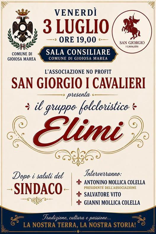 L'Associazione No Profit San Giorgio I Cavalieri presenta il Gruppo Folcloristico Elimi (inizio ore 19:00)