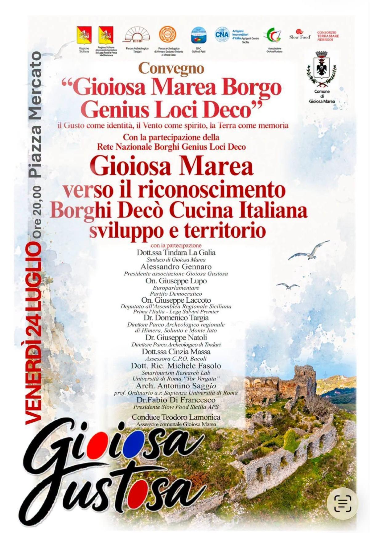 Convegno "Gioiosa Marea Borgo Genius Loci Decò (inizio ore 20.00) Convegno "Gioiosa Marea Borgo Genius Loci Decò (inizio ore 20.00)