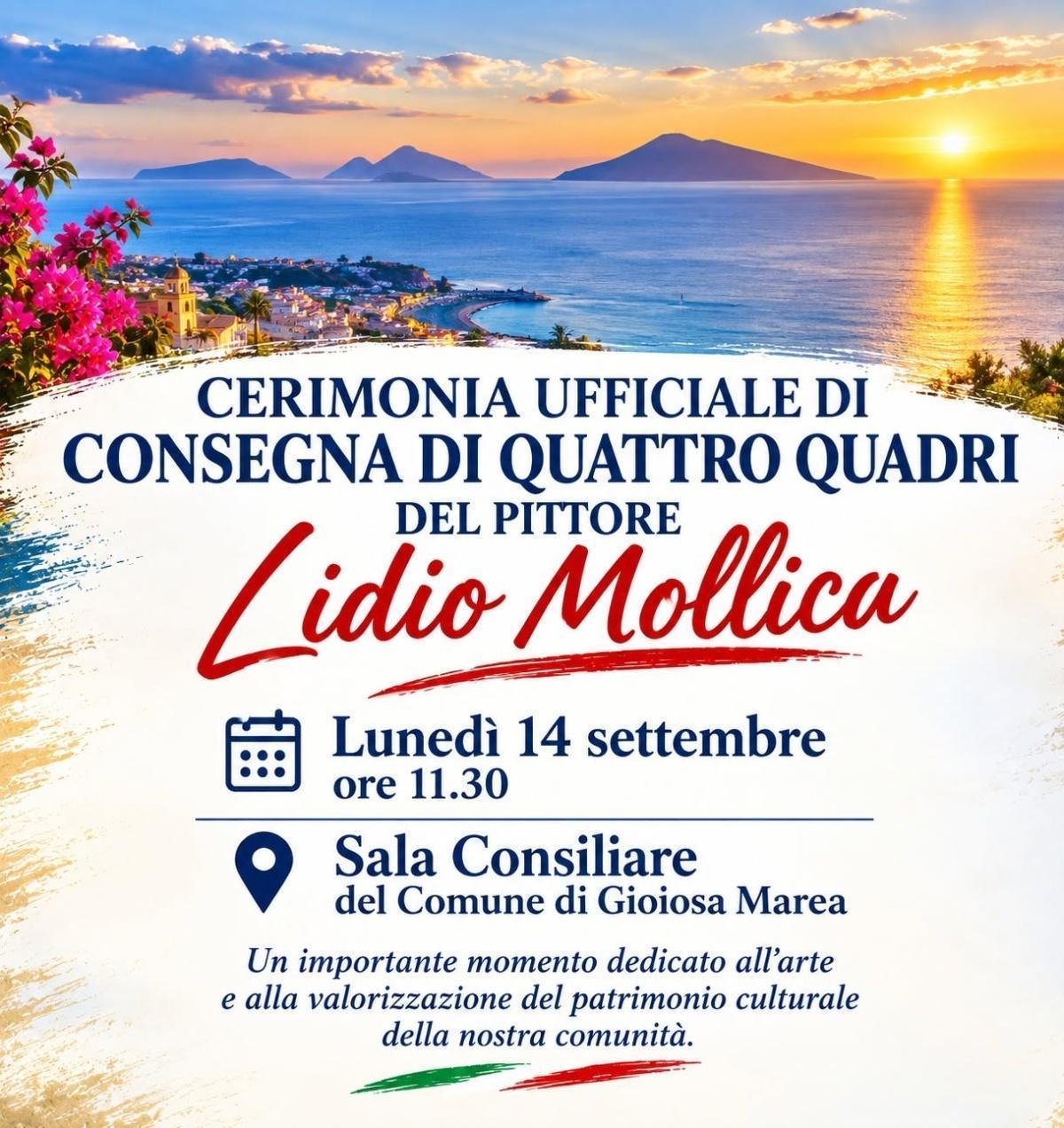 Donazione di quattro tele del pittore Lidio Mollica al Comune di Gioiosa Marea (Inizio ore 11.30)