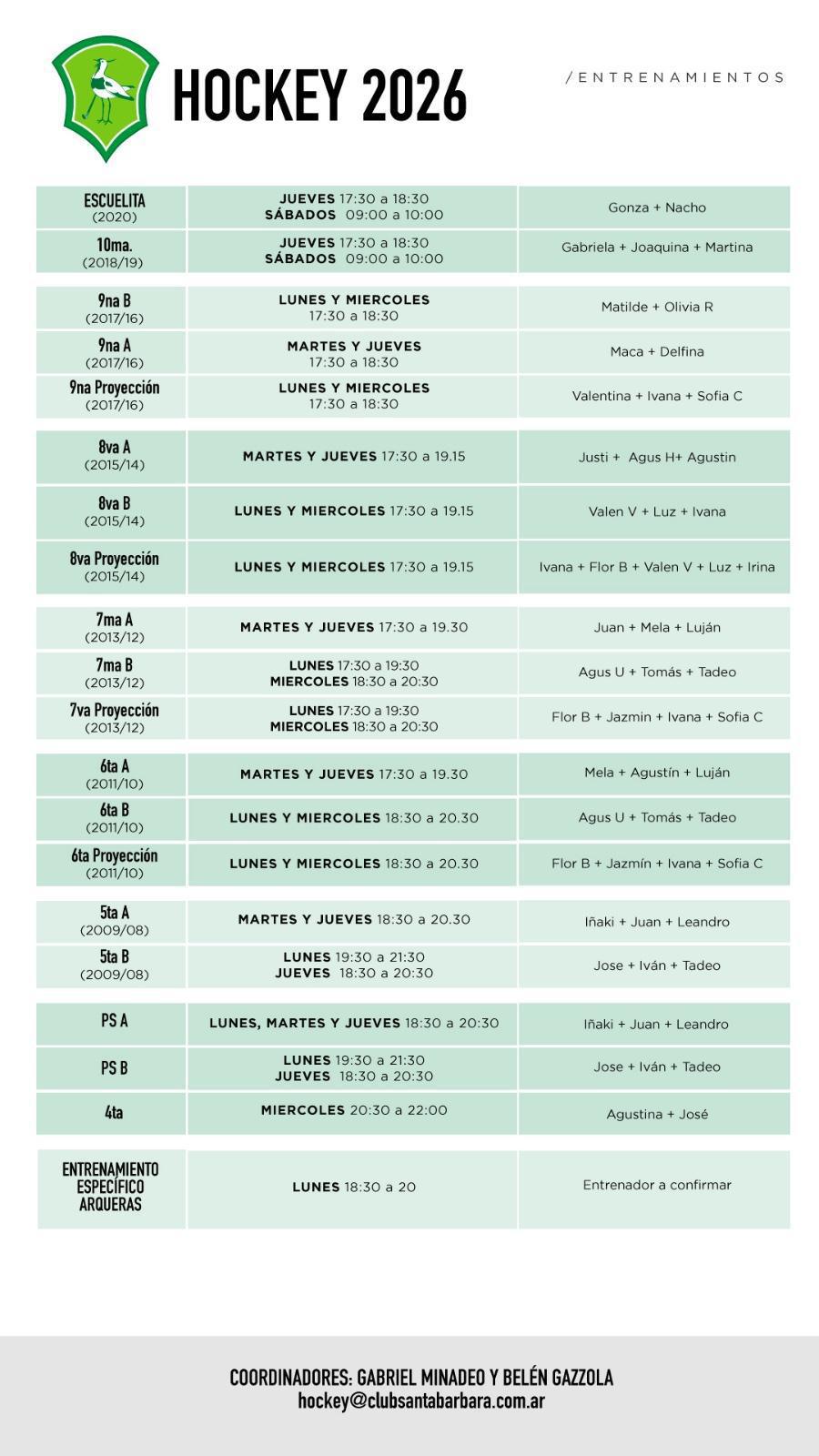 Entrenamientos Hockey