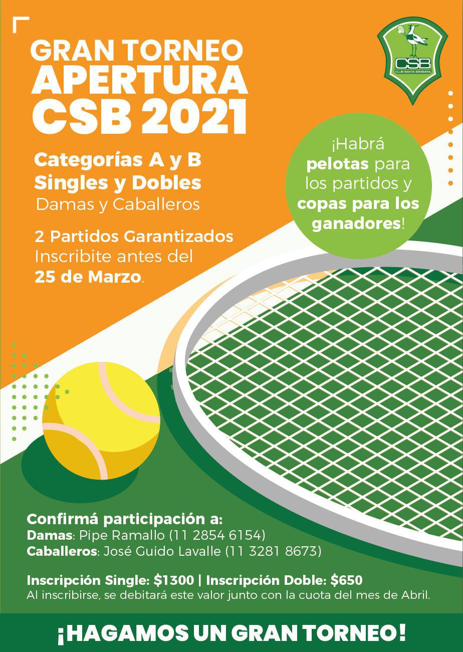 🎾 Tenis: Gran Torneo Apertura 2021