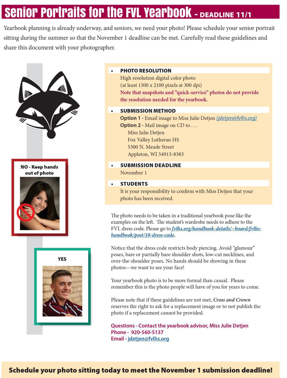 Senior Portrait - Submission Deadline 11/1 Senior Portrait - Submission Deadline 11/1