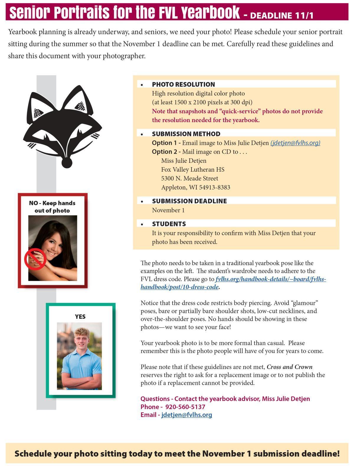 Senior Portrait - Submission Deadline 11/1 Senior Portrait - Submission Deadline 11/1