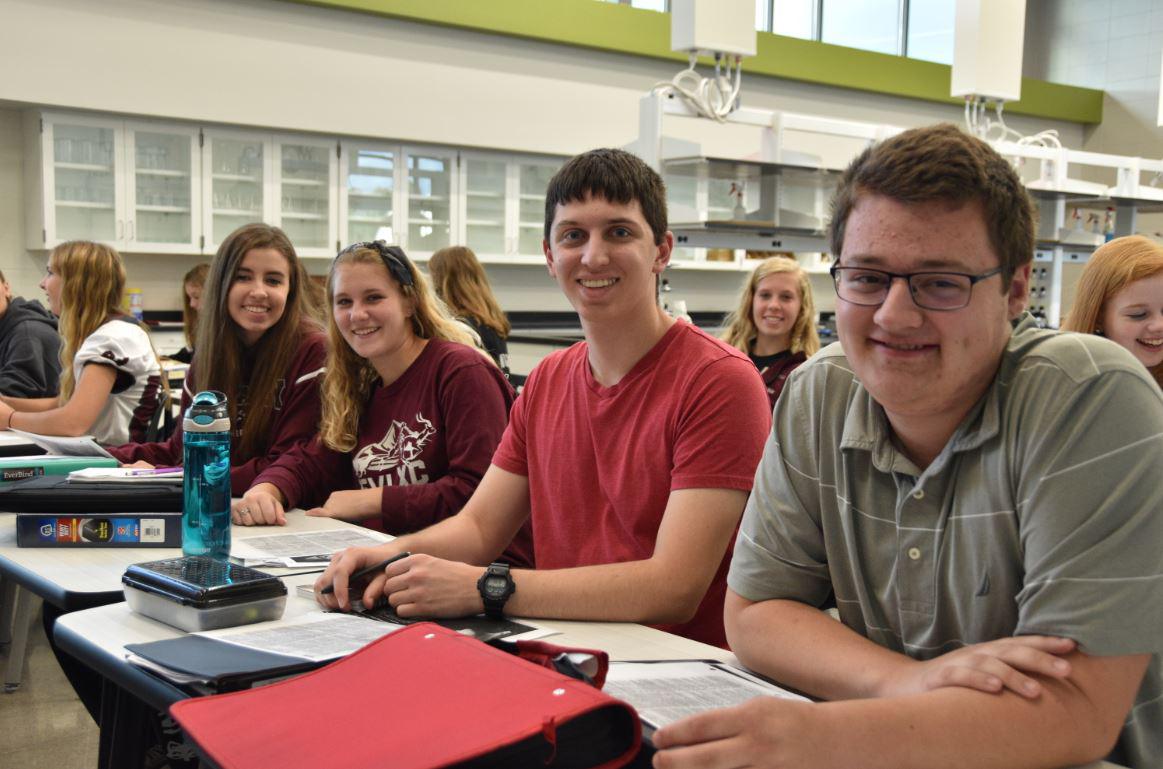 Students in biomedical lab 4