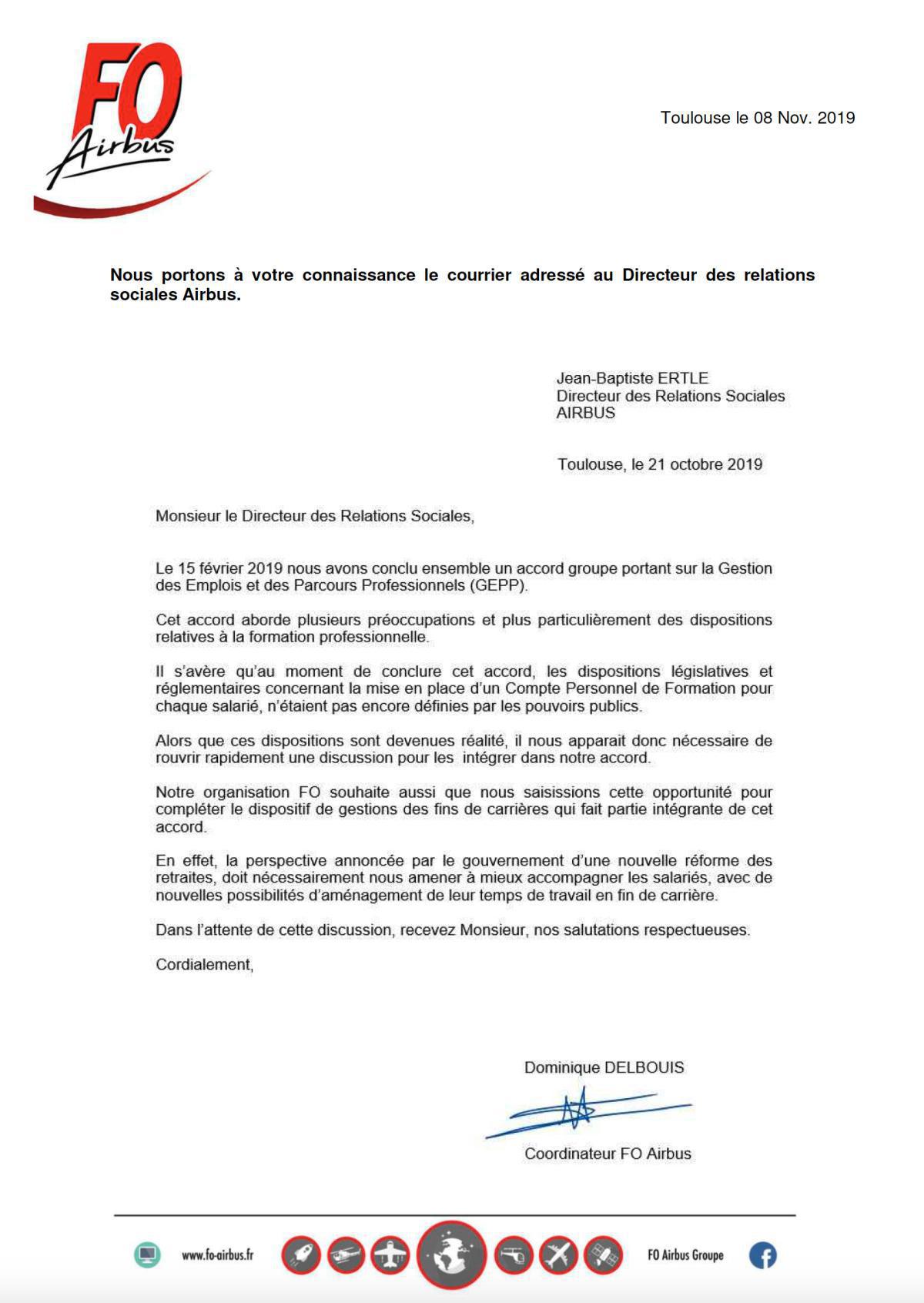 Cotisation fo airbus Cotisation fo airbus